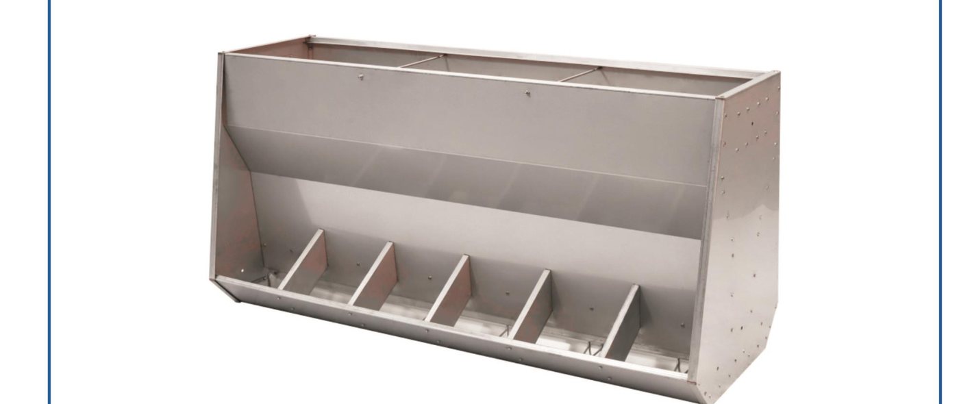 Double-sided stainless steel pig trough